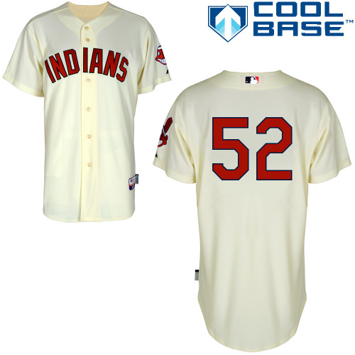 Vinnie Pestano #52 MLB Jersey-Cleveland Indians Men's Authentic Alternate 2 White Cool Base Baseball Jersey